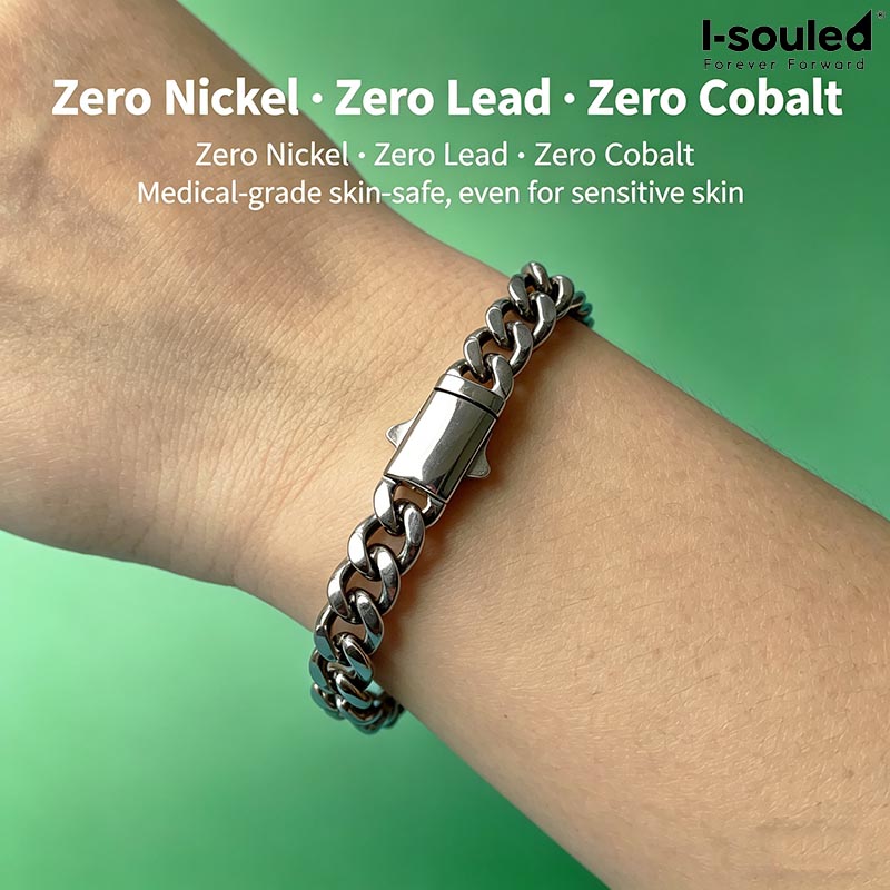Ceramic Link Bracelet - Bracelet chaîne cubaine en titane de