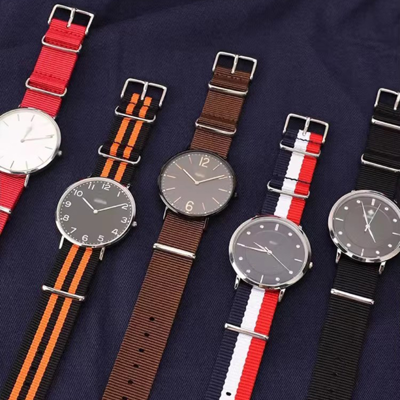 Nylon Nato Strap - 18/20/22/24mm cambos rayures solide tissu Nylon