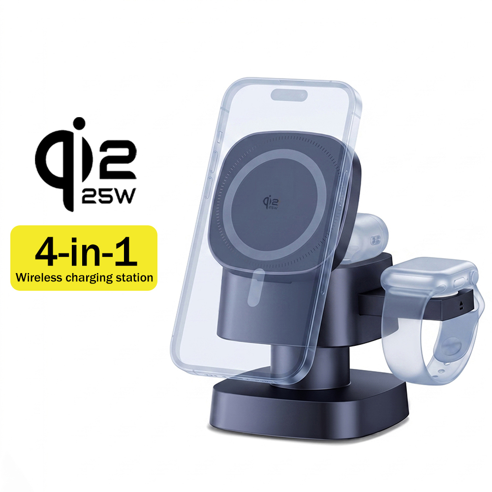 Wireless Charger Watch - Chargeur sans fil magnétique 4-en-1 Qi2.2