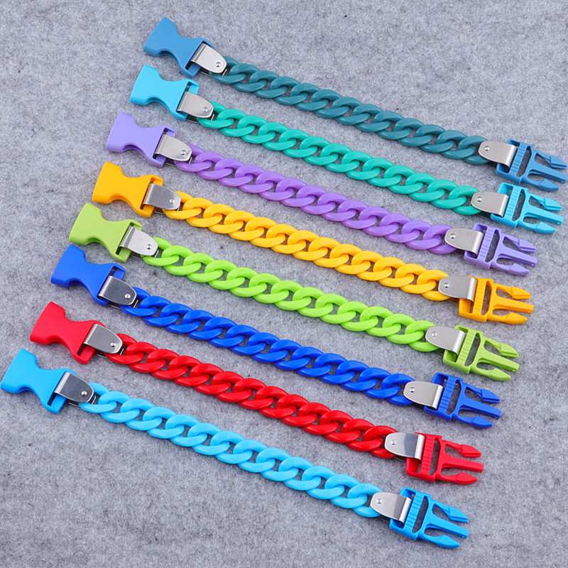 Ceramic Link Bracelet - FishSheep-Bracelets à Maillons en Acrylique Coloré