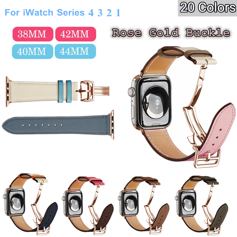 Bracelet boucle en cuir or Ros - Smartwatch Accessories Shop avis et prix